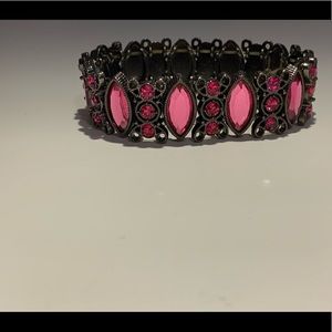Bracelet with dark pink gems
